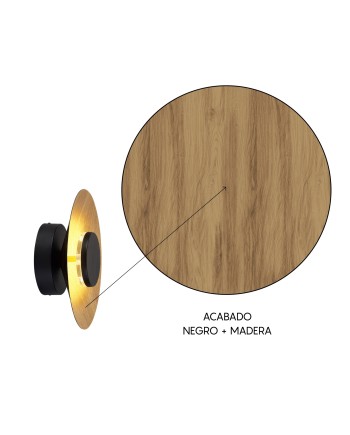 ORION * APLIQUE LED 8W 3000K NEGRO/ MADERA